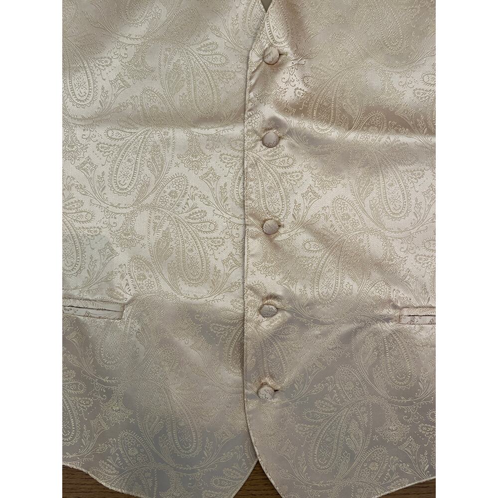 Men's Paisley Formal Tuxedo Vest and Bow-Tie. Wedding,‎ Prom, Cruise, Dress - Picture 4 of 9